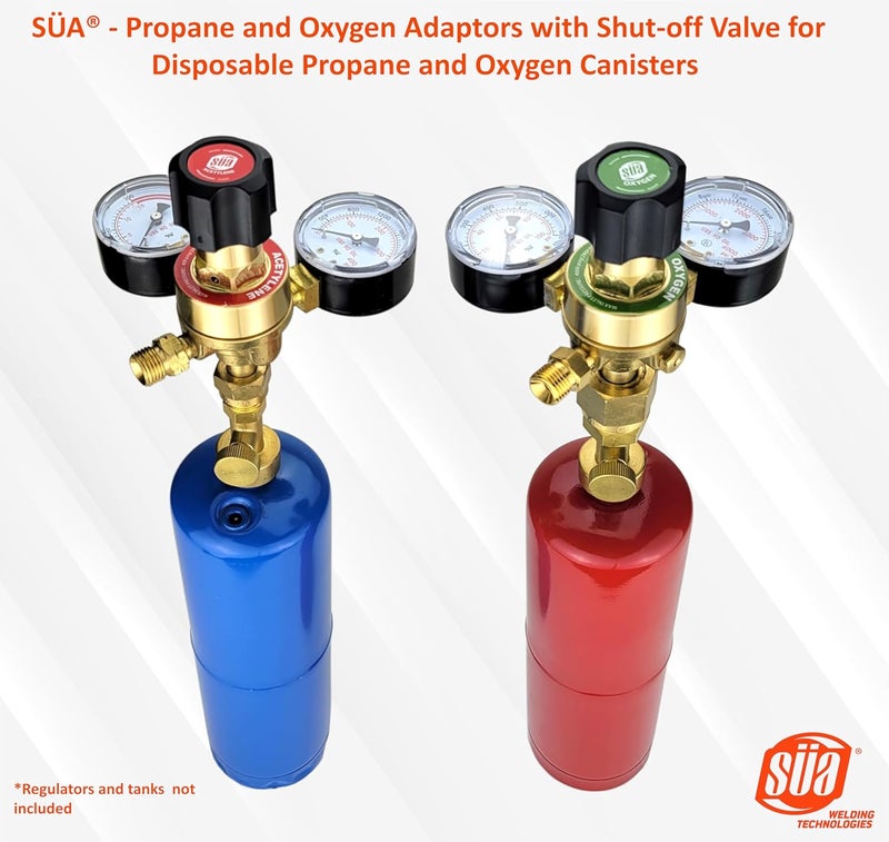 Sa - Propane Adaptor with Valve - CGA-600 (1 Lb or 14.1 Oz Tank/Canister) to CGA-200 (Size MC Acetylene Regulator) - Image 4